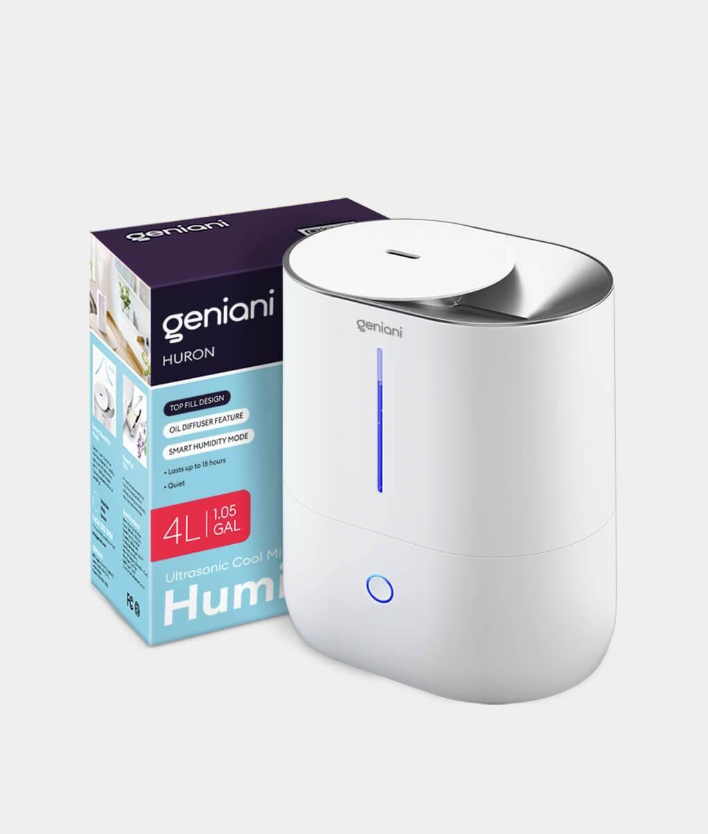 GENIANI – Humidificador emisor de aire fresco y difusor de aceites  esenciales para dormitorio, con llenado en la parte superior, humidificador