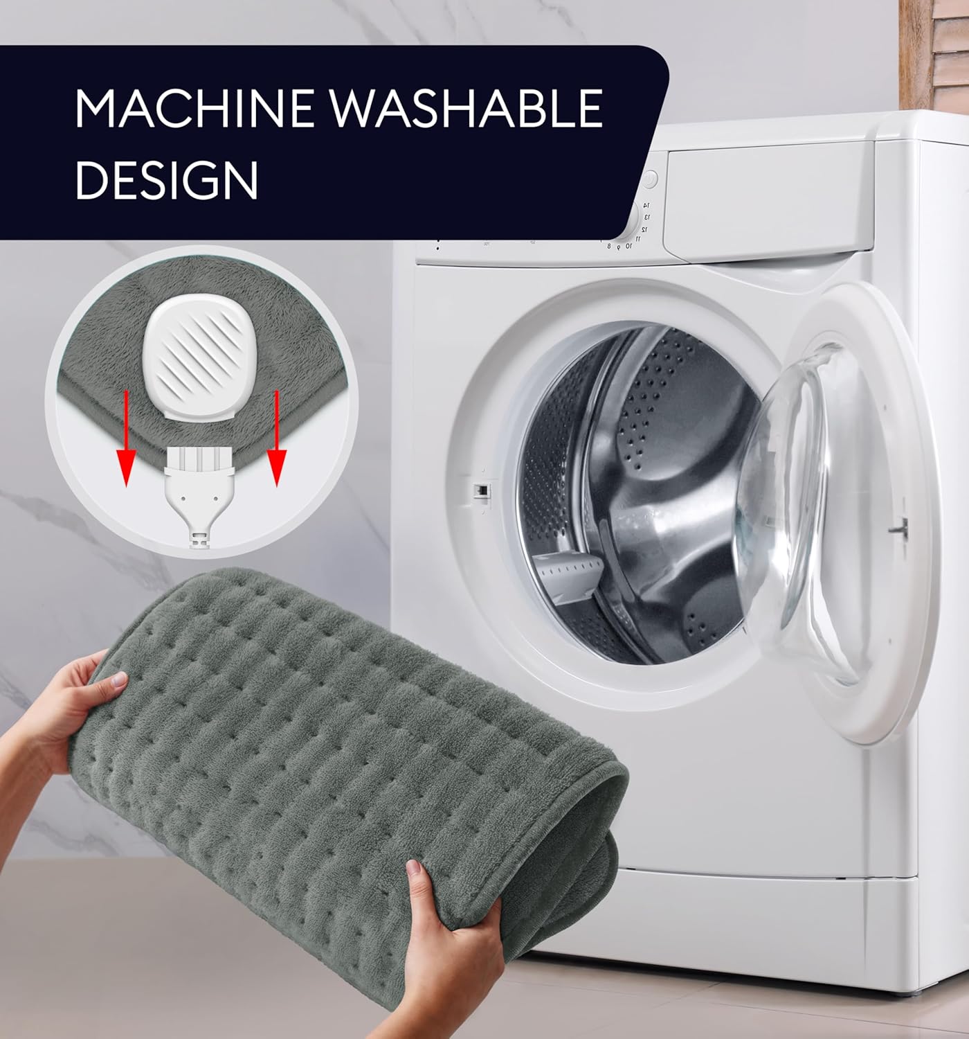 Heating Pad XL, Double-sided, Tabby Gray