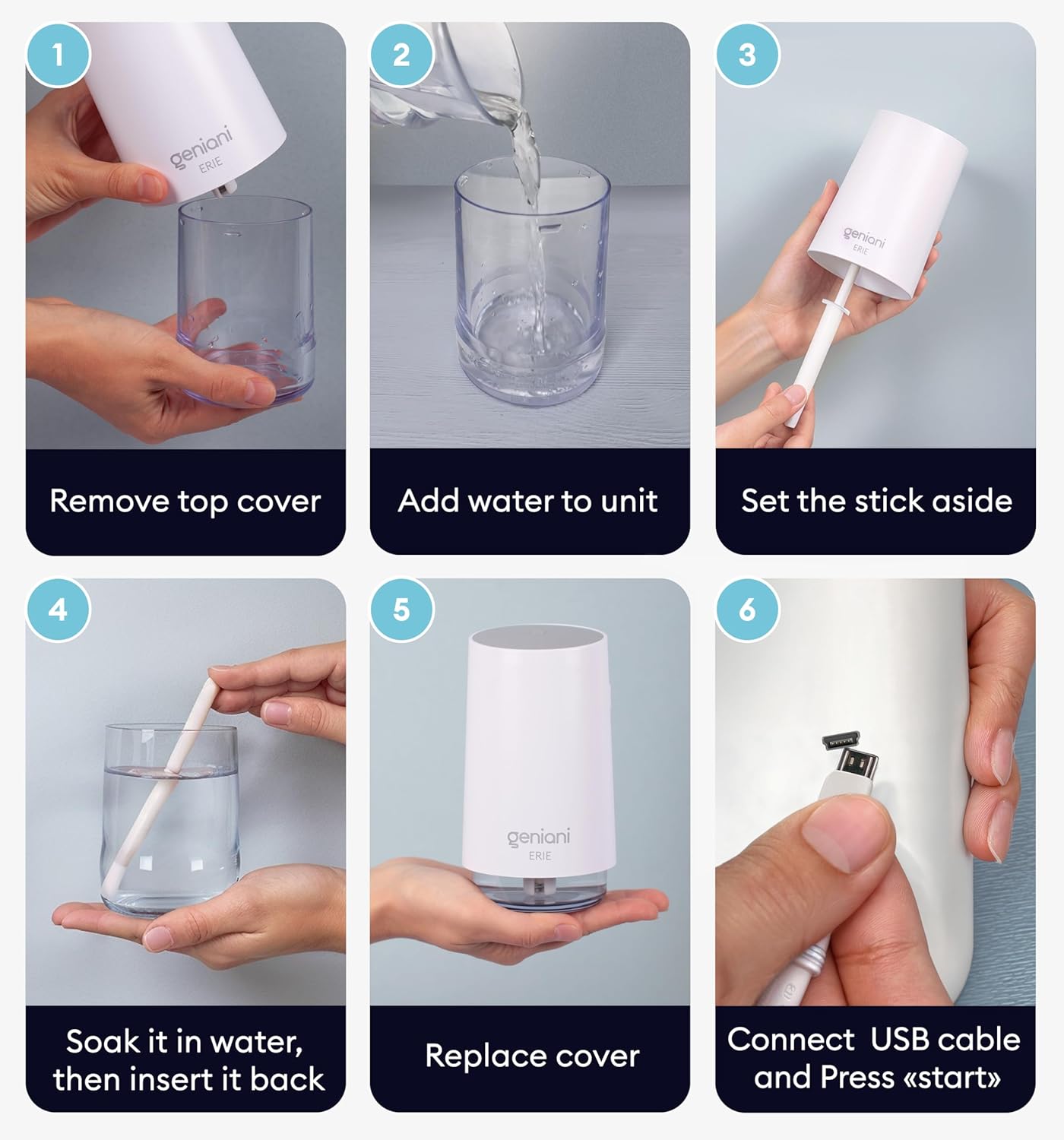 Erie Travel USB Humidifier 250ML White