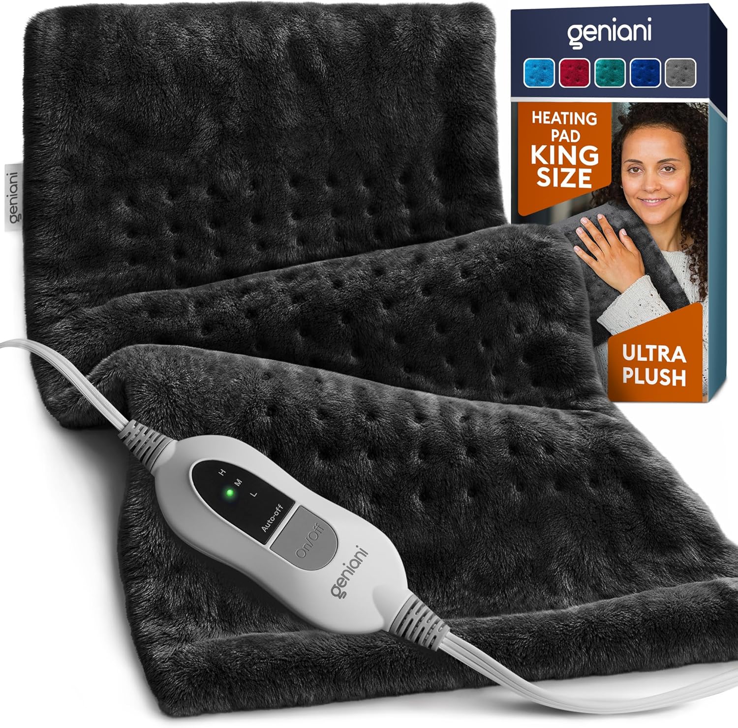 Extra Large Electric Heating Pad XL, Black