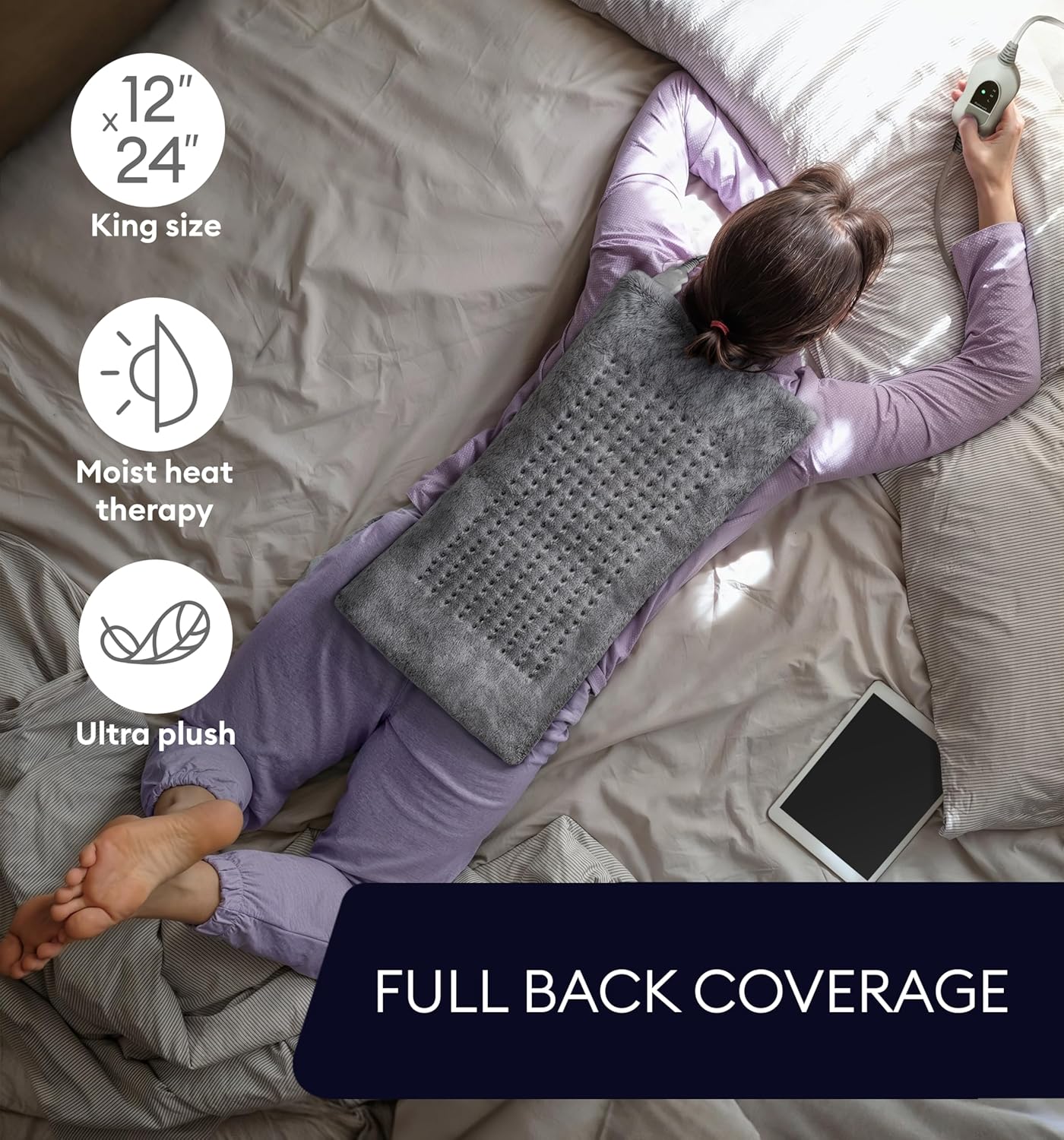 Heating Pad XL, Double-sided, Tabby Gray