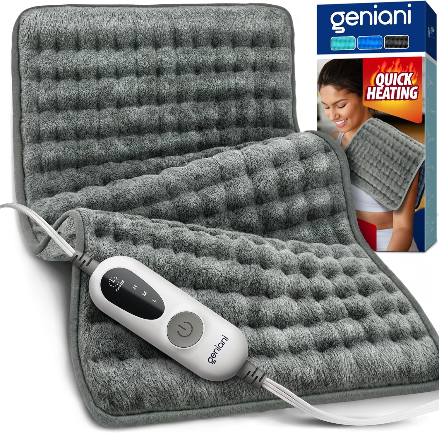 Heating Pad XL, Double-sided, Tabby Gray