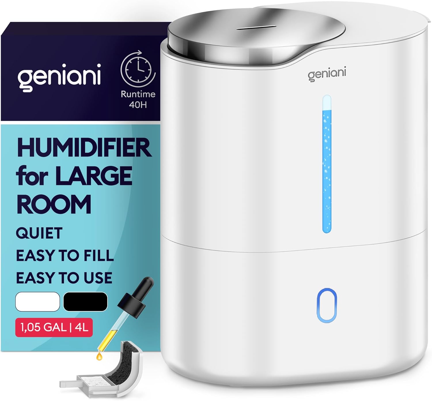 Geniani Huron Large Ultrasonic Humidifier 4 L (Black) - Buy Online Best ...