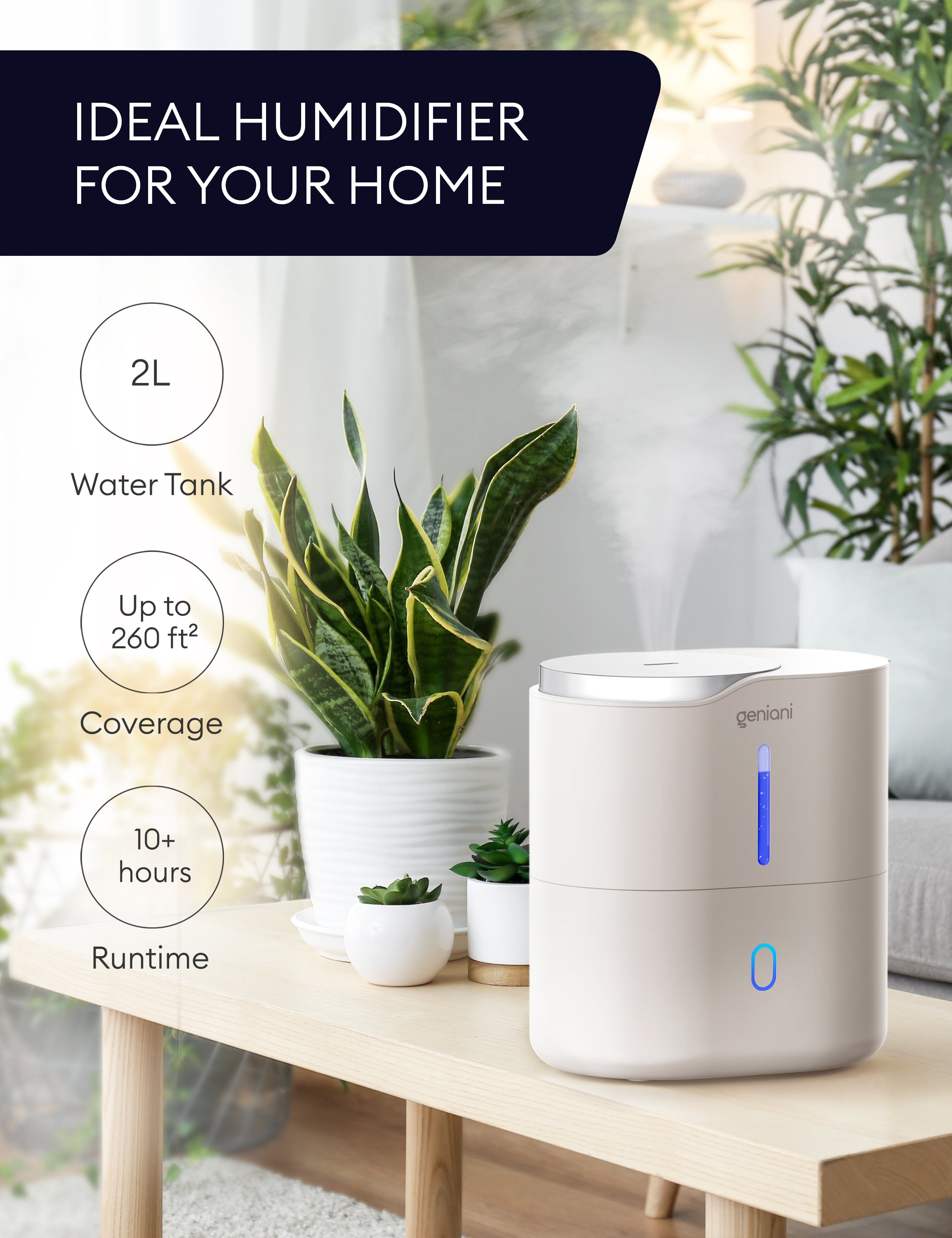 Huron Top Fill Humidifier 2L White
