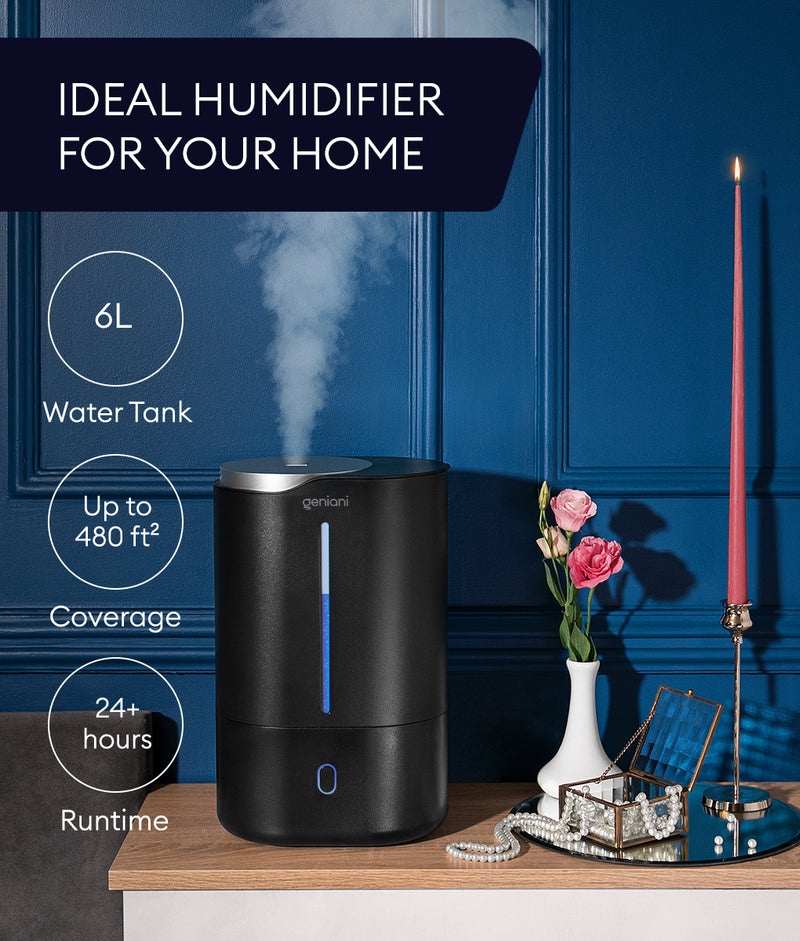Top Fill Cool Mist Humidifier - Black