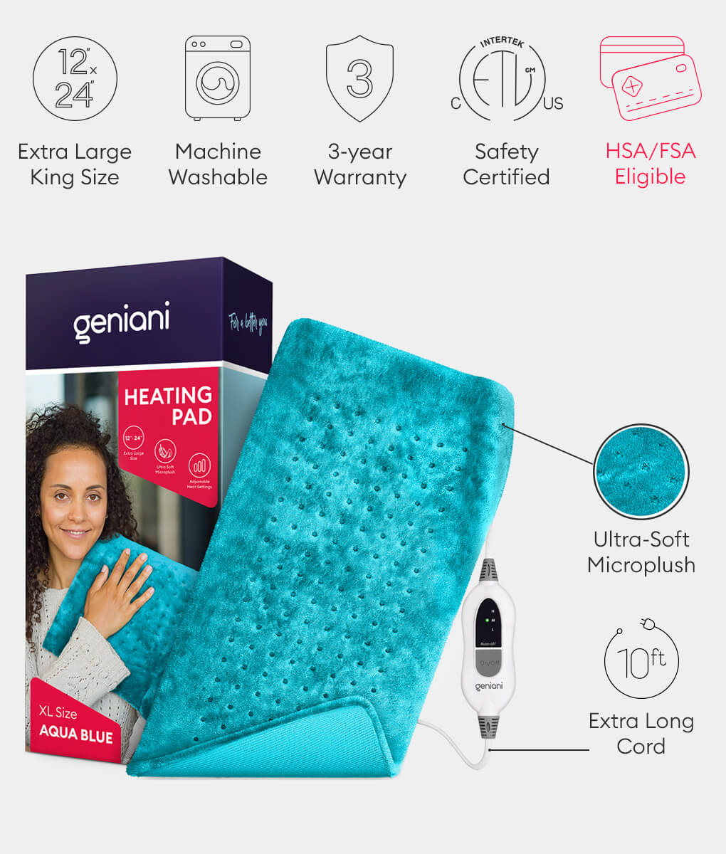 Geniani King Size Heating Pad (12x24’’), Space Blue Buy Online at the Best Price On Geniani