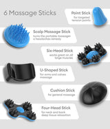 Rock Percussion Handheld Massager for Back and Neck Black